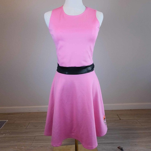 Cartoon Network Juniors Dress Powerpuff Girls Pink Mini A line Embroidery XL - Picture 1 of 11